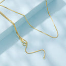 925 Sterling Silver + Plated White Gold Necklace 40cm for Women-3