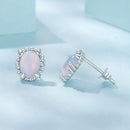 925 Sterling Silver Earrings for Women with Transparent Glass, 1.0*0.9cm-4