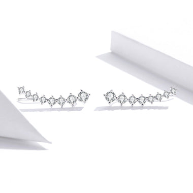 925 Sterling Silver Earrings with Pavé Setting CZ - 2.9*0.7cm - 0