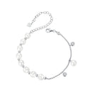 925 Sterling Silver 15+6cm White Gold Plated Bracelet with Quality Shell Pearl & CZ for Women-1