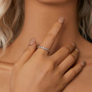 925 Sterling Silver 2mm Moissanite Ring Size 7 for Women-7