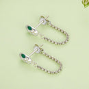 925 Sterling Silver Earrings with CZ in White Gold Plating-4