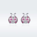 925 Sterling Silver Earrings with Pavé Setting CZ 1x0.9cm for Women-4