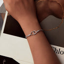 925 Sterling Silver Bracelet with Pavé Setting CZ, 170+50mm Length, White Gold Plated for Women-6