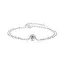 925 Sterling Silver 0.50 Carat Moissanite Bracelet for Women - 15+6cm - Plated White Gold-1