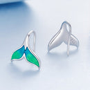 925 Sterling Silver White Gold Plated Enamel Earrings for Women-4