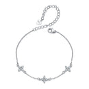 925 Sterling Silver & Plated White Gold Moissanite Bracelet 15+6cm for Women-2