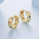 925 Sterling Silver Hoop Earrings with Pavé Setting CZ, 1.3 cm for Women-4