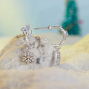 925 Sterling Silver Earrings with Plated White Gold, 2.2*0.7cm, Enamel + Pavé Setting for Women-3