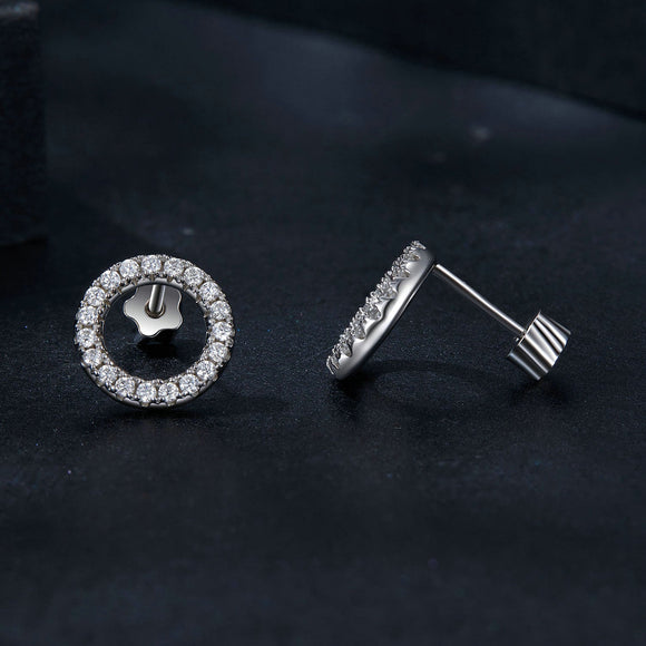 925 Sterling Silver 10mm Moissanite Earrings for Women