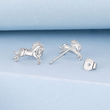 925 Sterling Silver Earrings 0.9*1.3cm with White Gold Plating for Women - 0