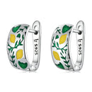 925 Sterling Silver Earrings for Women - Enamel Process - Oxidized Silver - 1.4x0.6 cm-3