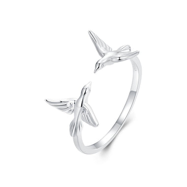 925 Sterling Silver Ring with White Gold Plating, 1.5mm Width - 0