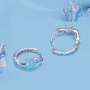 925 Sterling Silver Enamel CZ Earrings 14x6mm for Women-5