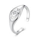 925 Sterling Silver Pavé White Gold Plated CZ Rings - Width 0.2-0.8cm-1