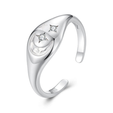 925 Sterling Silver Pavé White Gold Plated CZ Rings - Width 0.2-0.8cm