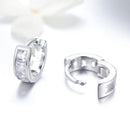 925 Sterling Silver Plated Platinum Pavé Setting CZ Earrings-3