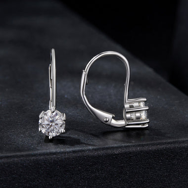 925 Sterling Silver 0.5 Carat Moissanite Earrings for Women - 0