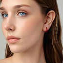 925 Sterling Silver Plated Rose Gold Enamel Earrings for Women-7