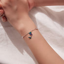 925 Sterling Silver Enamel Pavé CZ White Gold Bracelet for Women 15+6cm-7