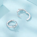 925 Sterling Silver & White Gold Earrings with Pavé Setting CZ - 12x6mm for Women-5