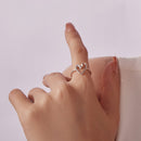 925 Sterling Silver Oxidized Silver Heart Ring for Women-5