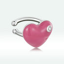 925 Sterling Silver Earrings with Pavé CZ & Enamel, 1.0*1.3cm, for Women-4