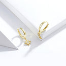 925 Sterling Silver and Gold Plated Pavé Setting CZ Earrings for Women-2