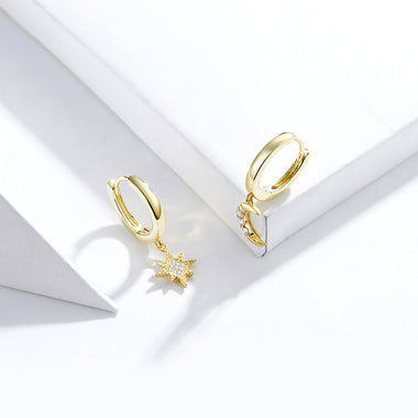925 Sterling Silver and Gold Plated Pavé Setting CZ Earrings for Women - 0