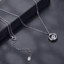 925 Sterling Silver Moissanite Necklace 40+5cm with CZ for Women-5