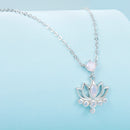 925 Sterling Silver Opal Nanometer Stone Necklace for Women-2