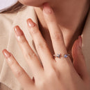 925 Sterling Silver Ring with White Gold Plating, 0.16cm Width for Women-8