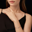 925 Sterling Silver Plated White Gold Moissanite Bracelet 15+6cm for Women-5