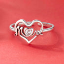 925 Sterling Silver Heart-shaped CZ Ring for Women-4