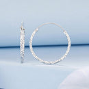 925 Sterling Silver Earrings for Women - White Gold Plated, 2.6*0.2 cm, Style L-4