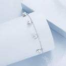 925 Sterling Silver Plated White Gold 12x41mm Pendant Bracelet-3