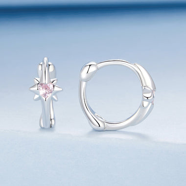 925 Sterling Silver White Gold Plated Earrings with CZ for Women - 0