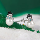 925 Sterling Silver White Gold Plated Quality Shell Pearl Earrings-4