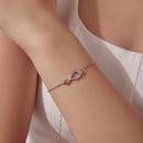 925 Sterling Silver Moissanite Pavé Bracelet for Women - 21cm, White Gold Plated, CZ-6