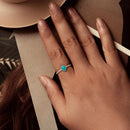 925 Sterling Silver & White Gold Plated Amazonite Ring Size 6 for Women-5