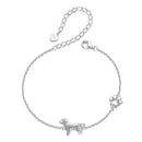 925 Sterling Silver & Plated White Gold Bracelet 15+6cm for Women-1