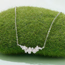 925 Sterling Silver White Gold Plated 40+5cm Necklace with CZ for Women-2
