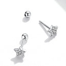 925 Sterling Silver Earrings with Pavé Setting CZ and Platinum Plating - 0.5cm for Women-5