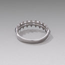 925 Sterling Silver 0.24cm White Gold Plated Ring with CZ for Women Size 6-6