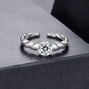 925 Sterling Silver Moissanite 0.65 Carat Ring for Women Size E-5