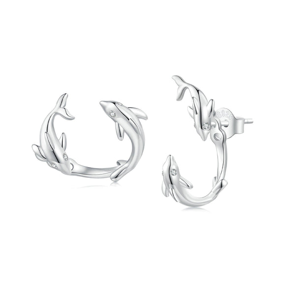 S925 Sterling Silver Rose Gold Plated Zircon Earrings