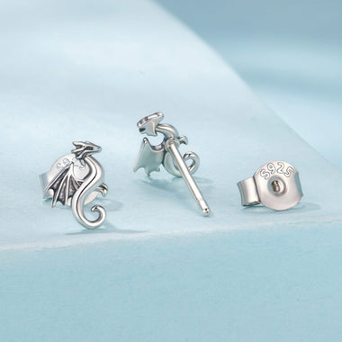925 Sterling Silver Oxidized Silver 0.7cm Earrings - 0