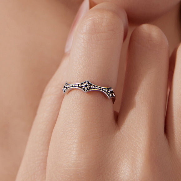 925 Sterling Silver Ring with Pavé Setting CZ, Size 6.0