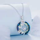925 Sterling Silver Necklace with Pavé Setting CZ and Transparent Glass, 450mm for Women-3