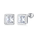 925 Sterling Silver 5mm Pavé Setting CZ Earrings for Women-4